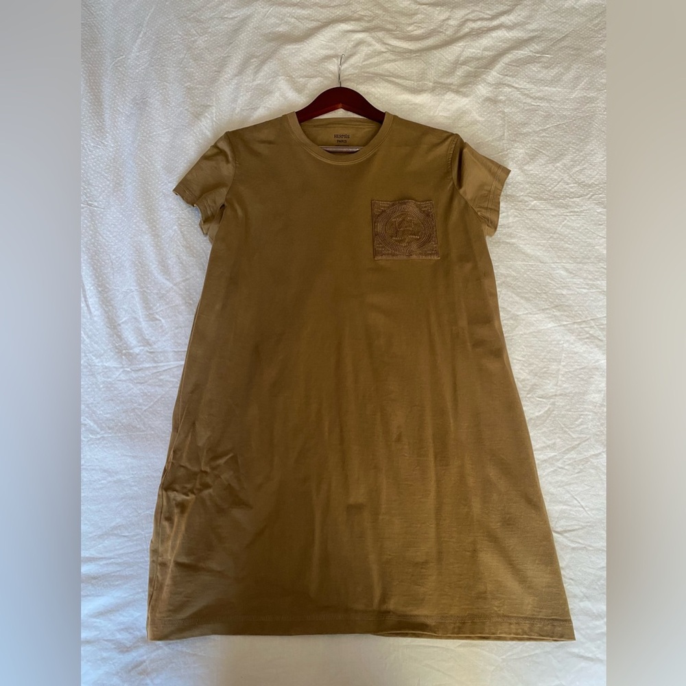 Hermes Embroidered Pocket t-shirt Dress Size EU 40 (M/L)